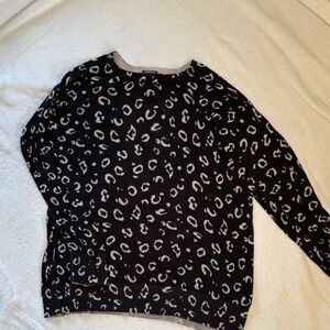 Torrid Black and Cream Animal Print Sweater